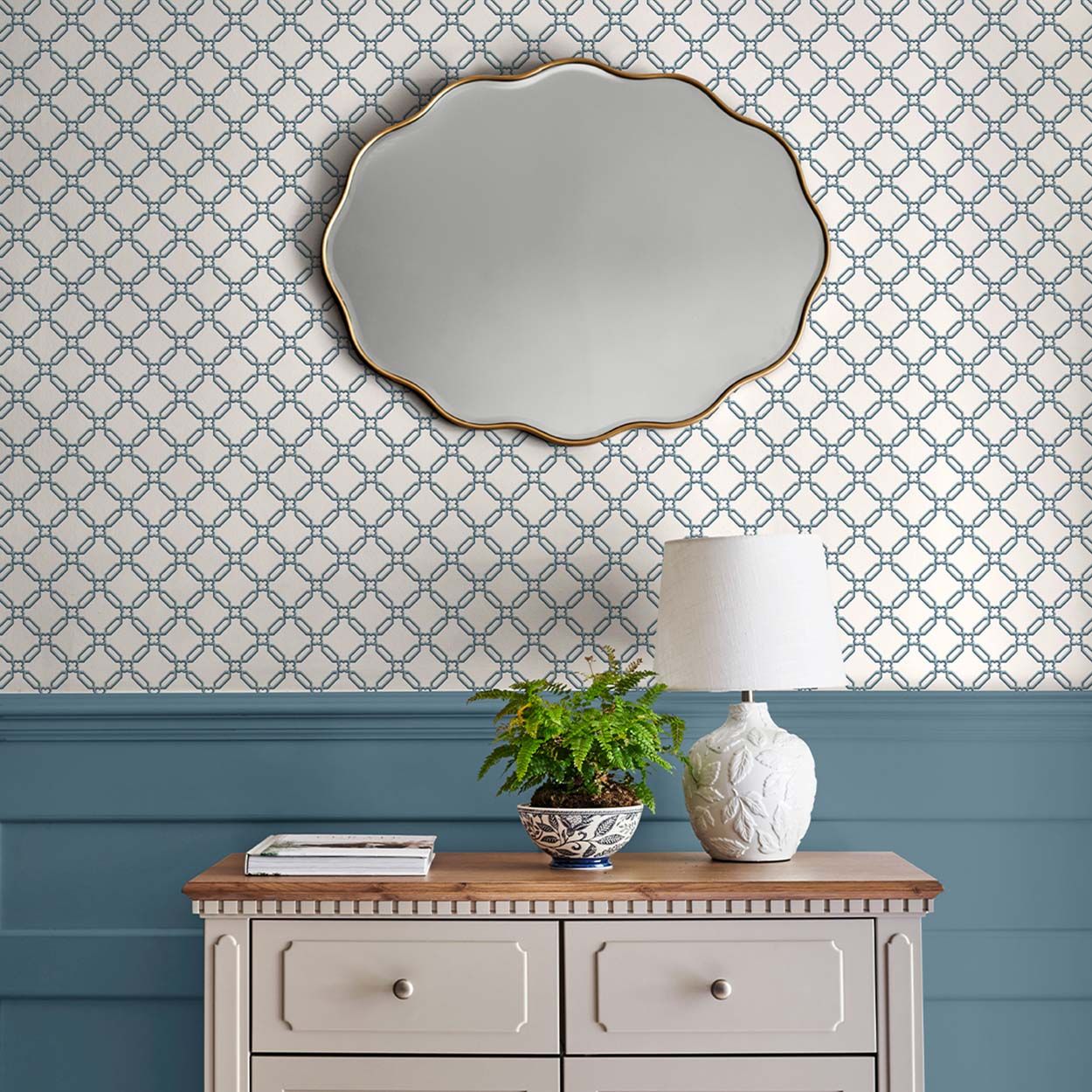 Laura Ashley Westminster Dusky Seaspray Wallpaper