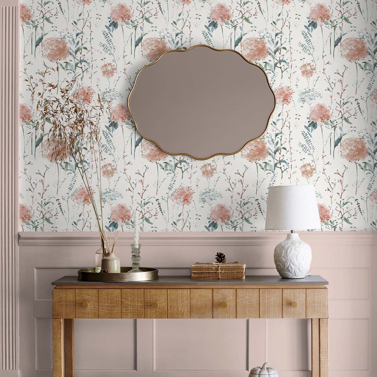 Laura Ashley Pallington Bloom Pink Wallpaper