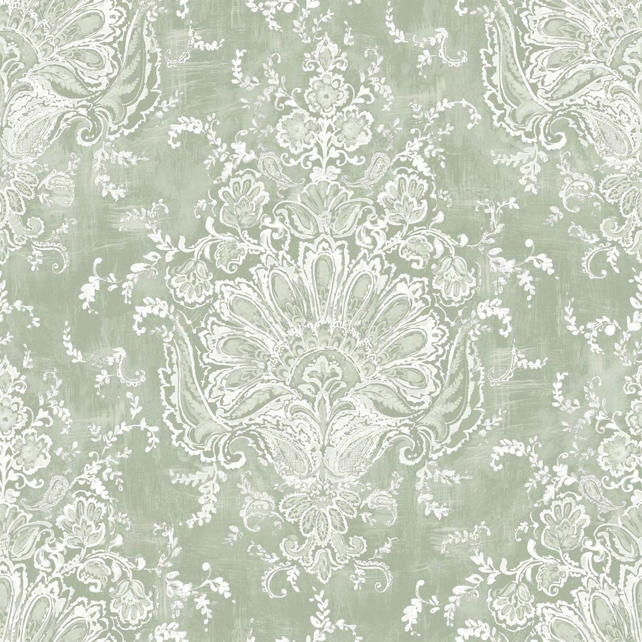 Laura Ashley Maddox Sage Green Wallpaper