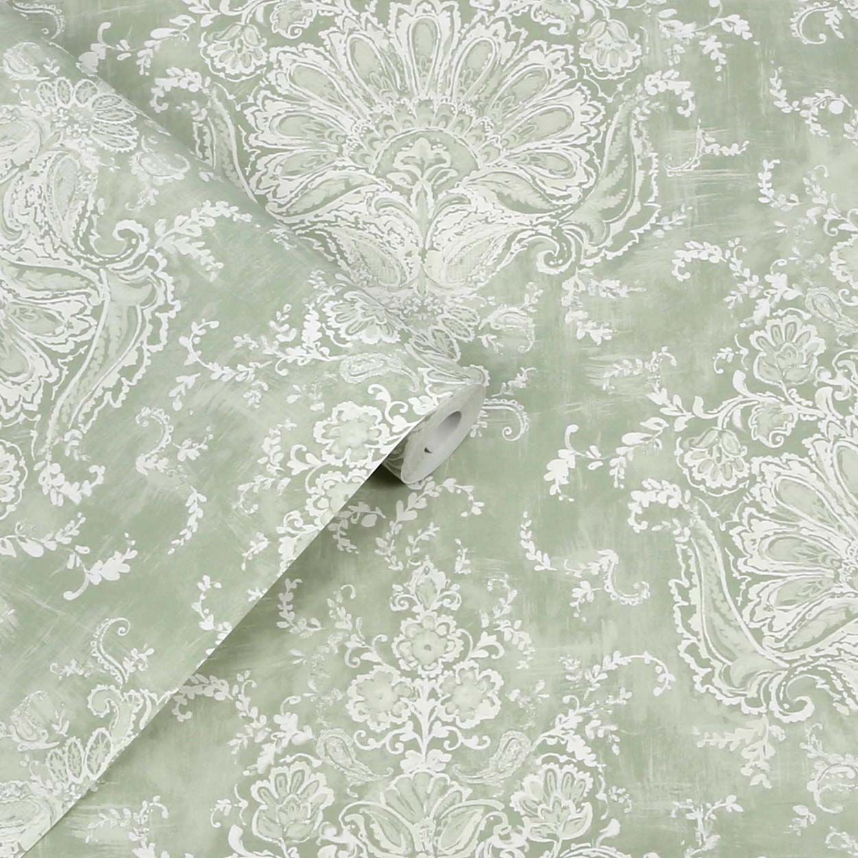 Laura Ashley Maddox Sage Green Wallpaper