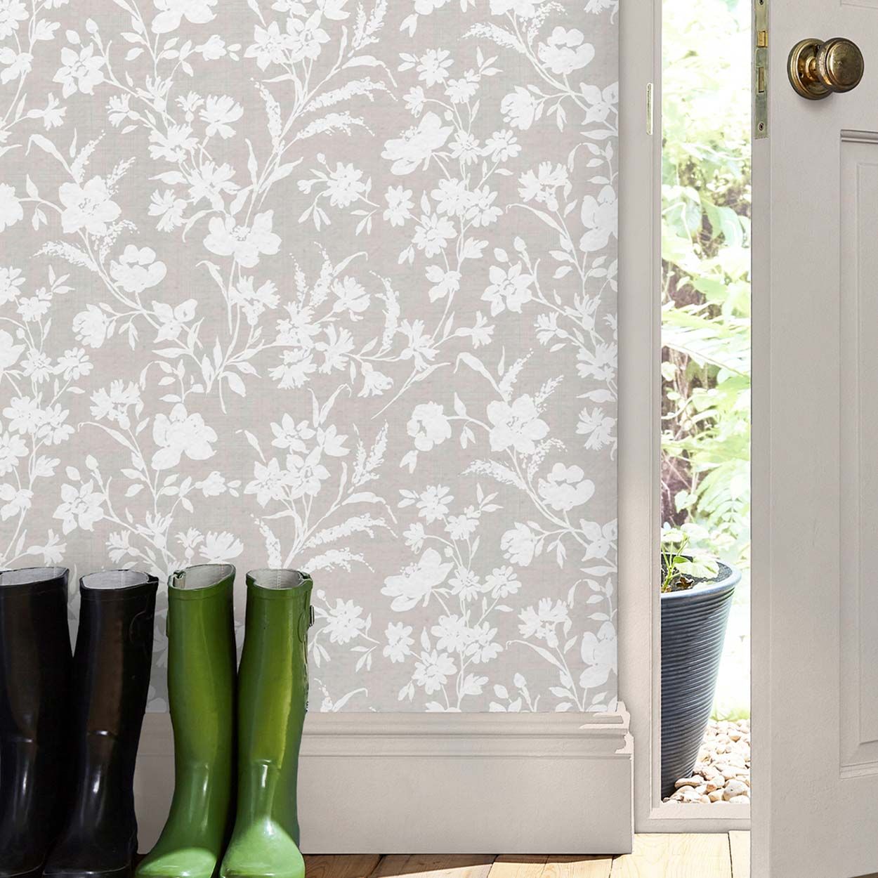 Laura Ashley Rye Dove Grey Wallpaper