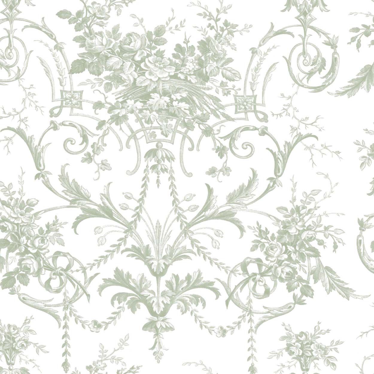 Laura Ashley Tuilieries  Sage Green Wallpaper