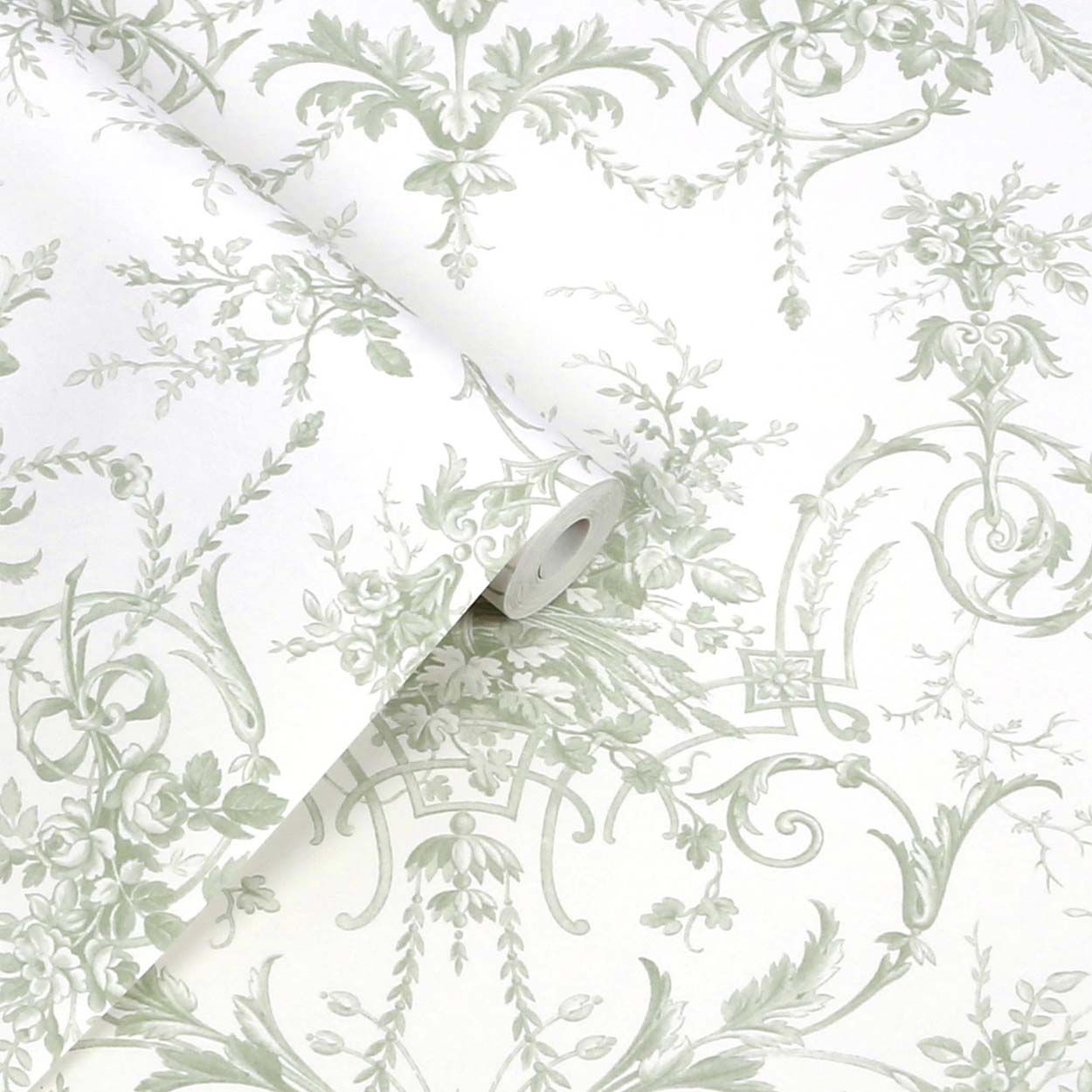 Laura Ashley Tuilieries  Sage Green Wallpaper
