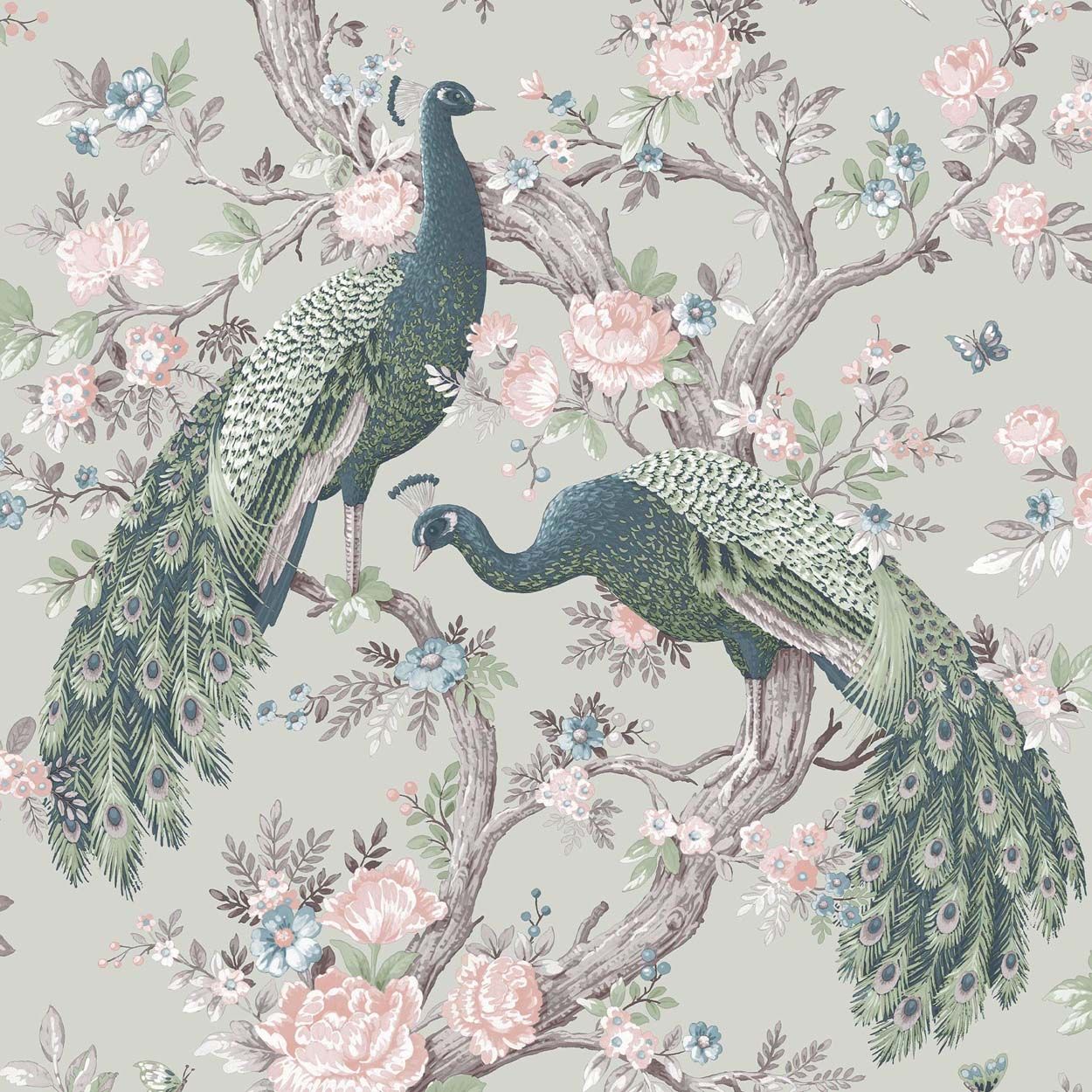 Laura Ashley Belvedere Sage Green Wallpaper