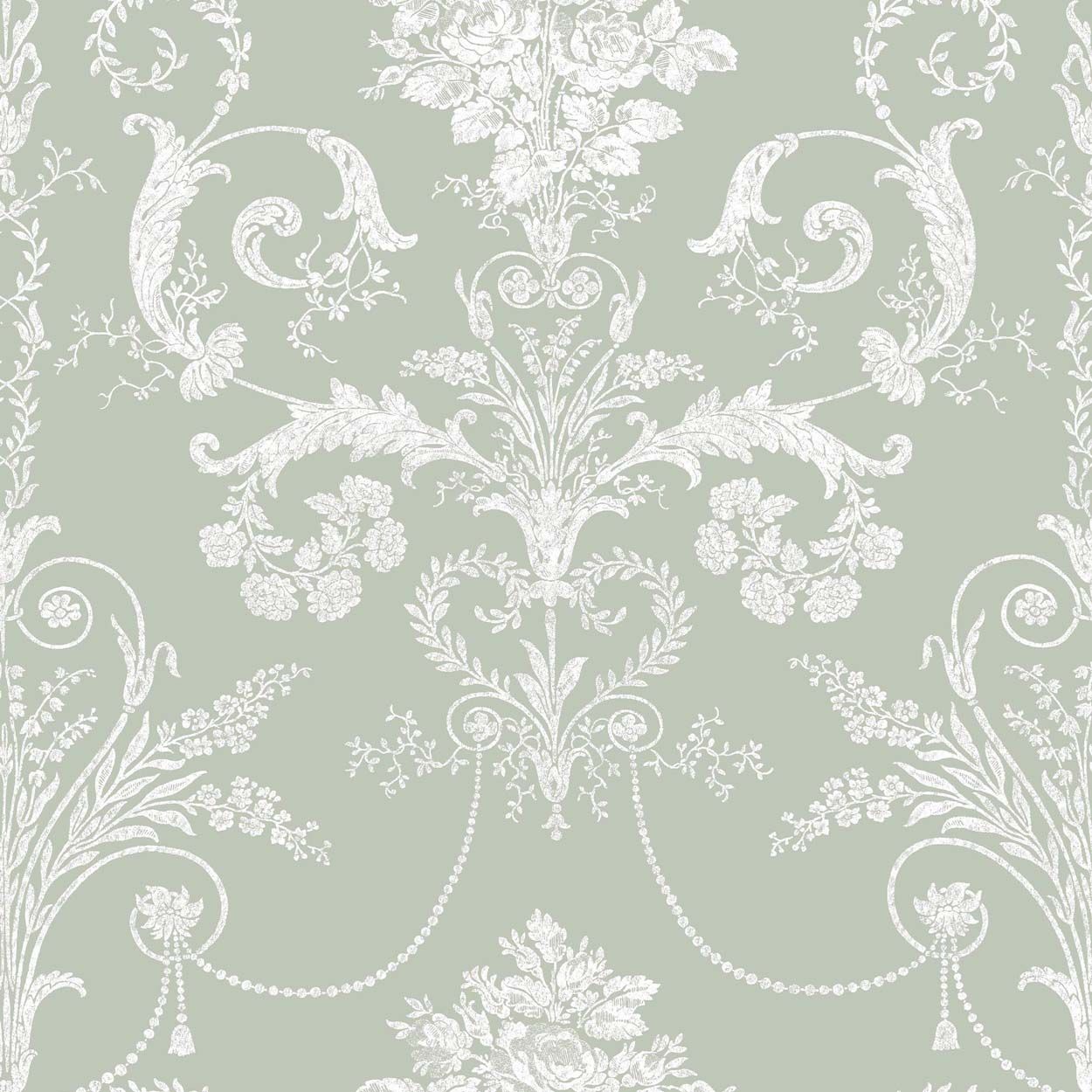 Laura Ashley Josette Sage Green Wallpaper