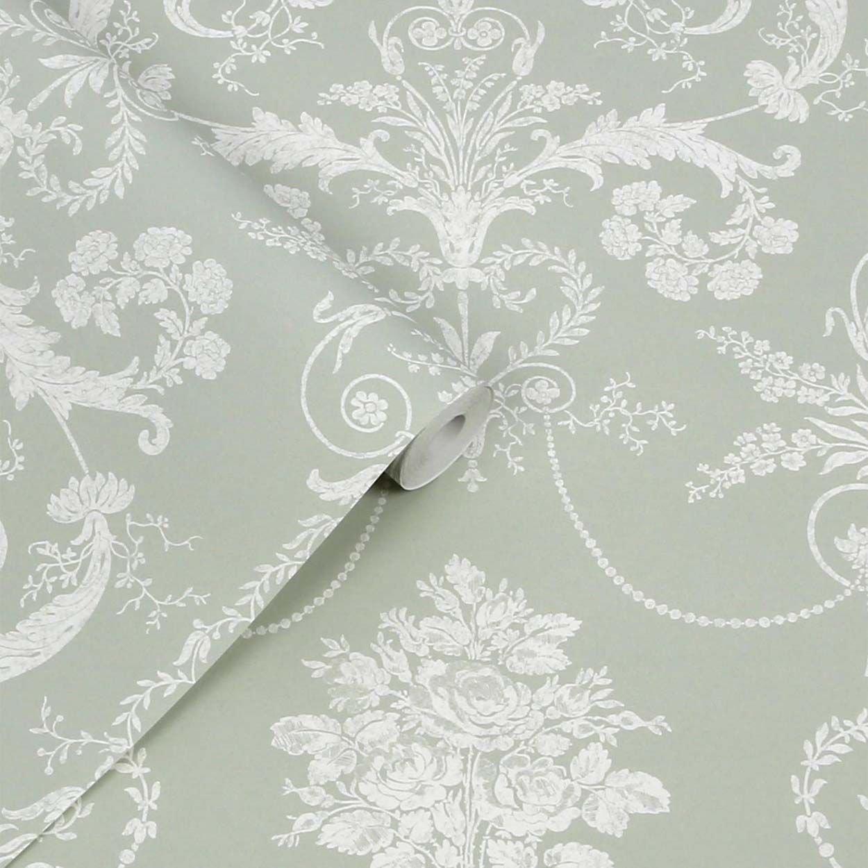 Laura Ashley Josette Sage Green Wallpaper