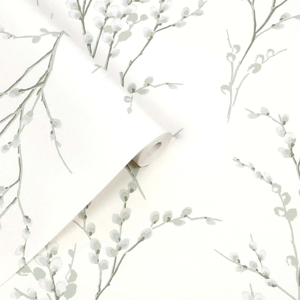 Laura Ashley Pussy Willow  Sage Green Wallpaper