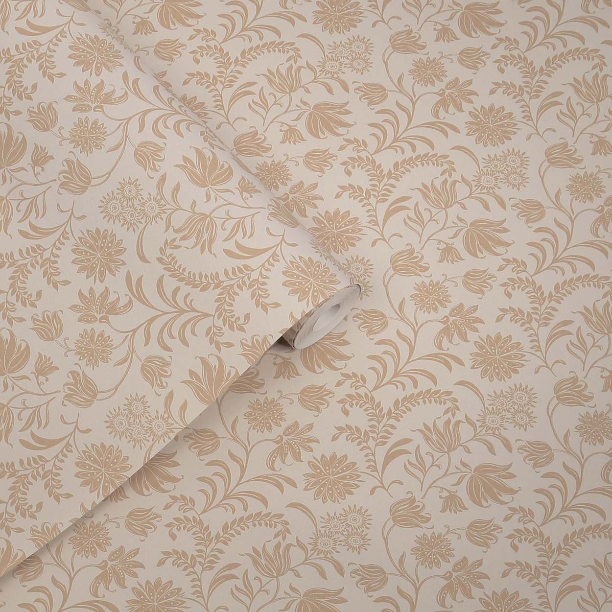 Laura Ashley Hemingway Caramel Wallpaper