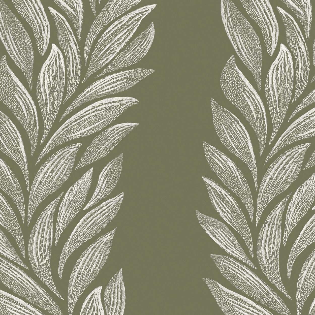 Laura Ashley Coulderton Leaves Olive Green Wallpaper