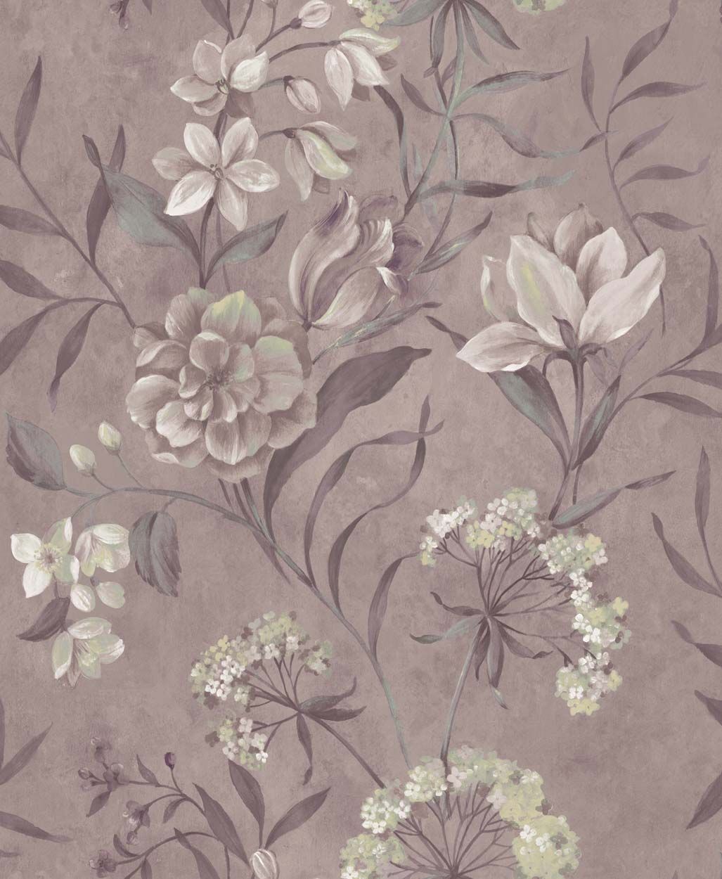 Laura Ashley Blairmore Floral Grape Wallpaper