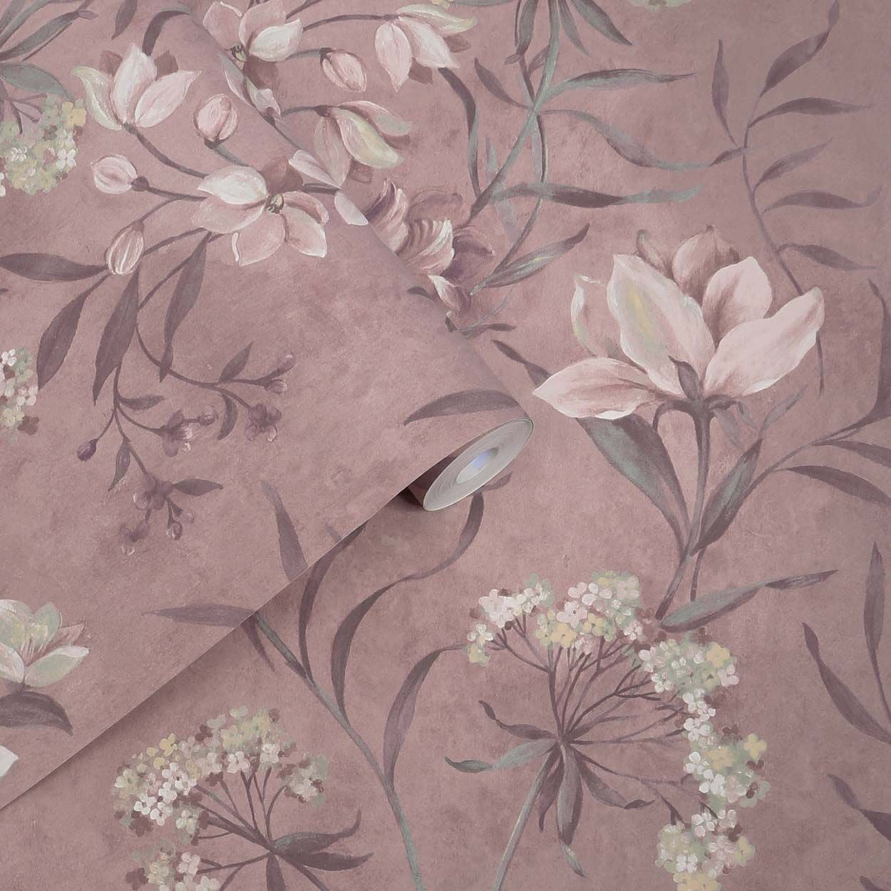Laura Ashley Blairmore Floral Grape Wallpaper
