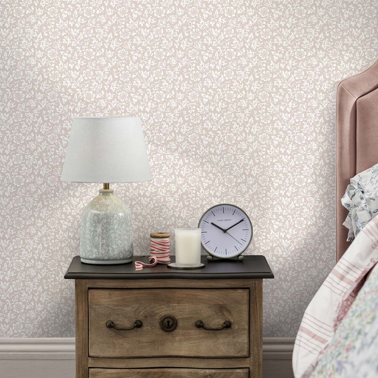 Laura Ashley Sweet Alyssum Plaster Pink Wallpaper