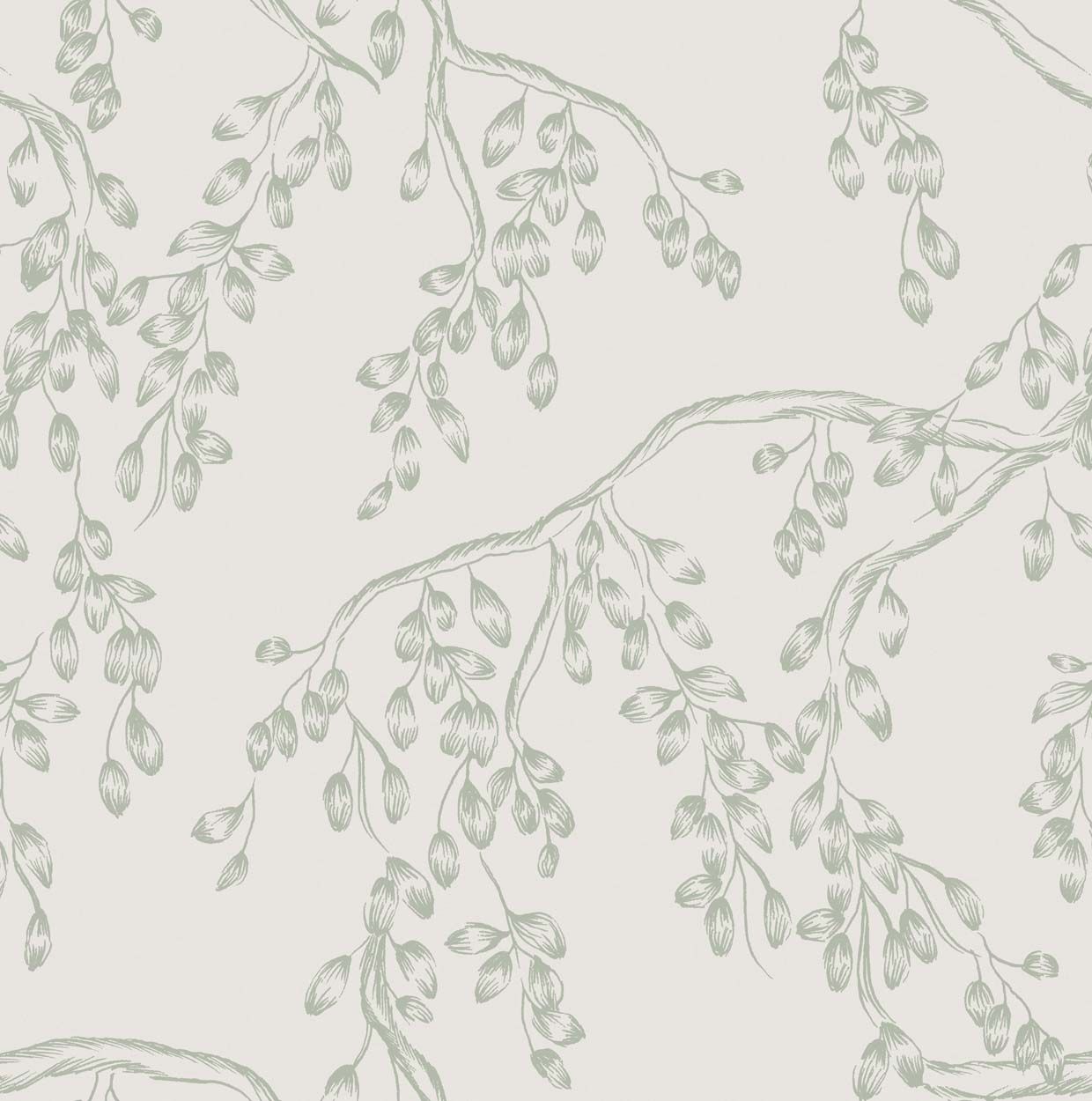 Laura Ashley Rainham Willow Sage Wallpaper
