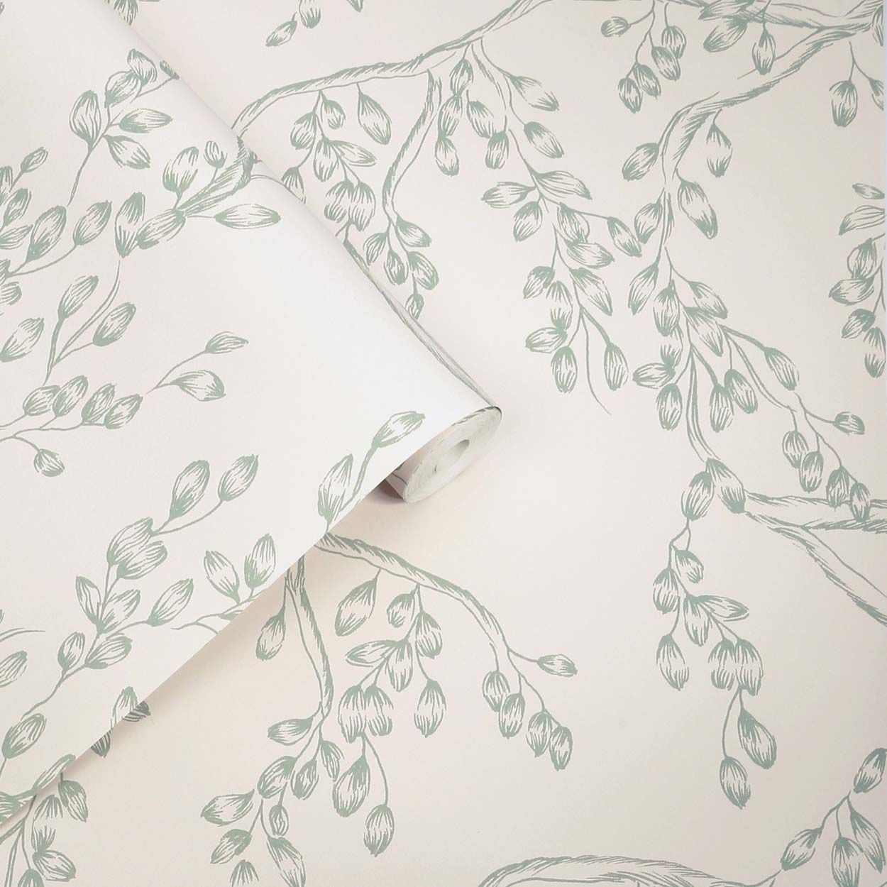 Laura Ashley Rainham Willow Sage Wallpaper