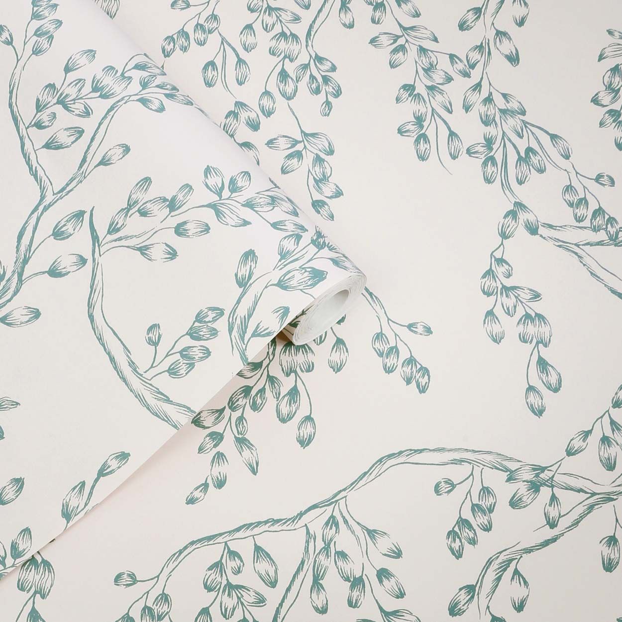 Laura Ashley Rainham Willow Newport Blue Wallpaper