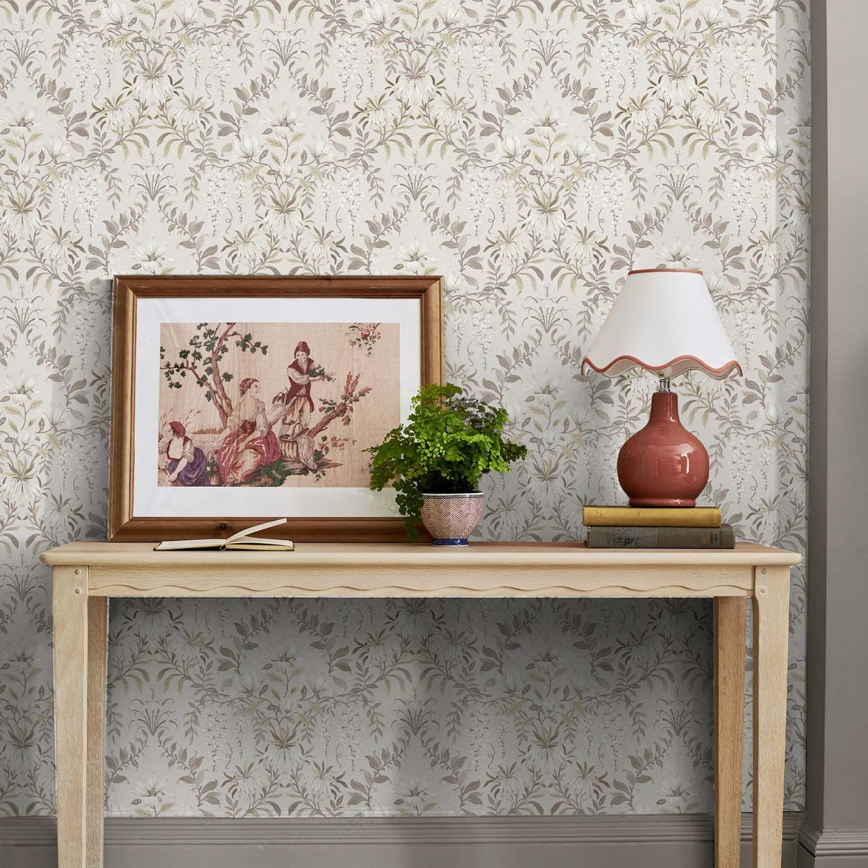 Laura Ashley Parterre Soft Natural Wallpaper