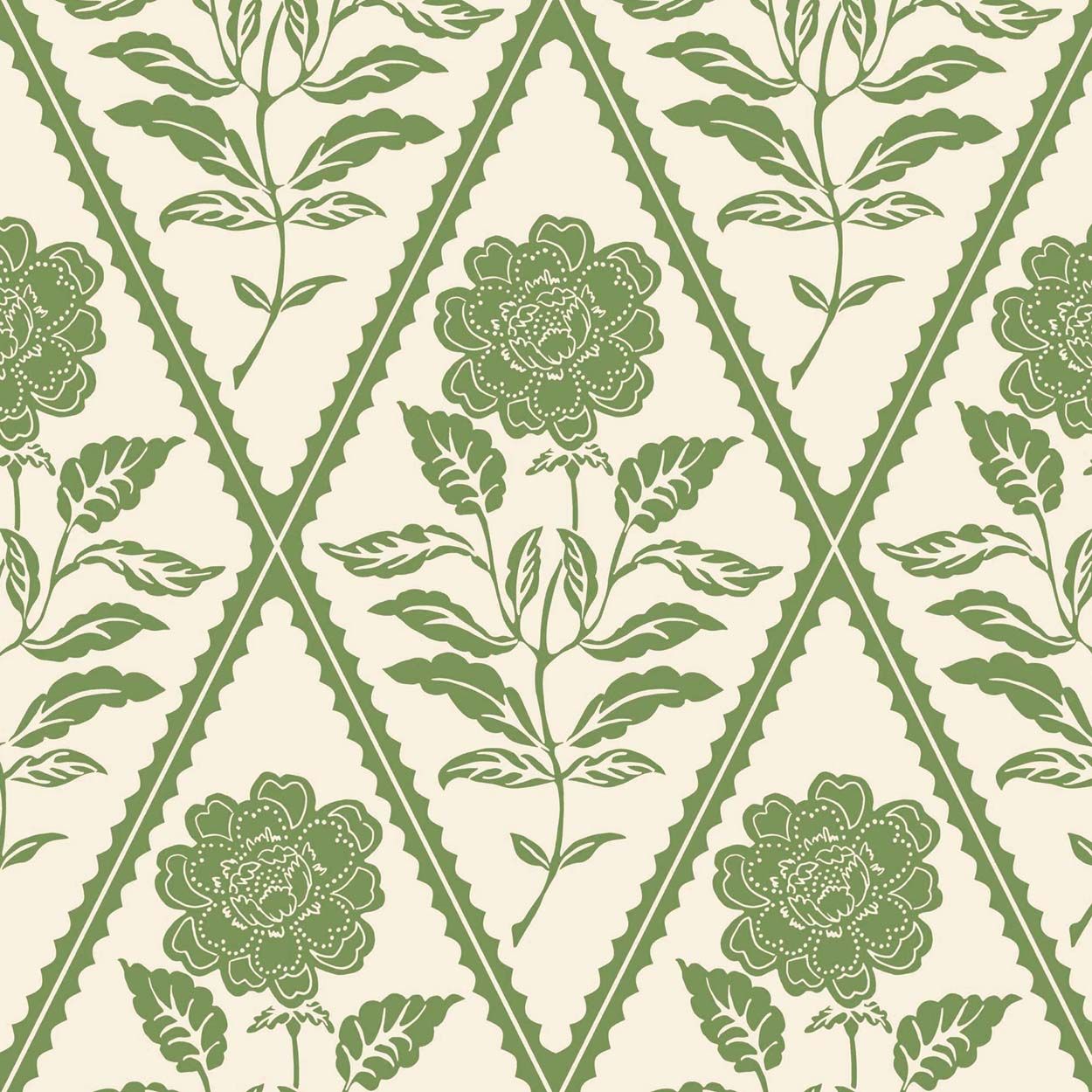 Joules Juliette Floral Print Cream/Green Wallpaper
