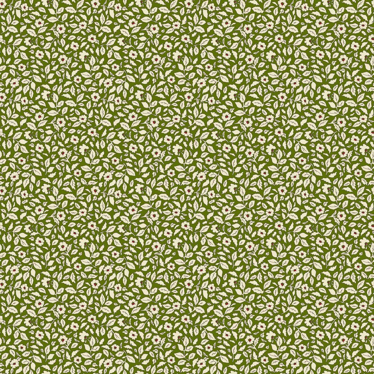 Joules Ditsy Floral Print Green Wallpaper