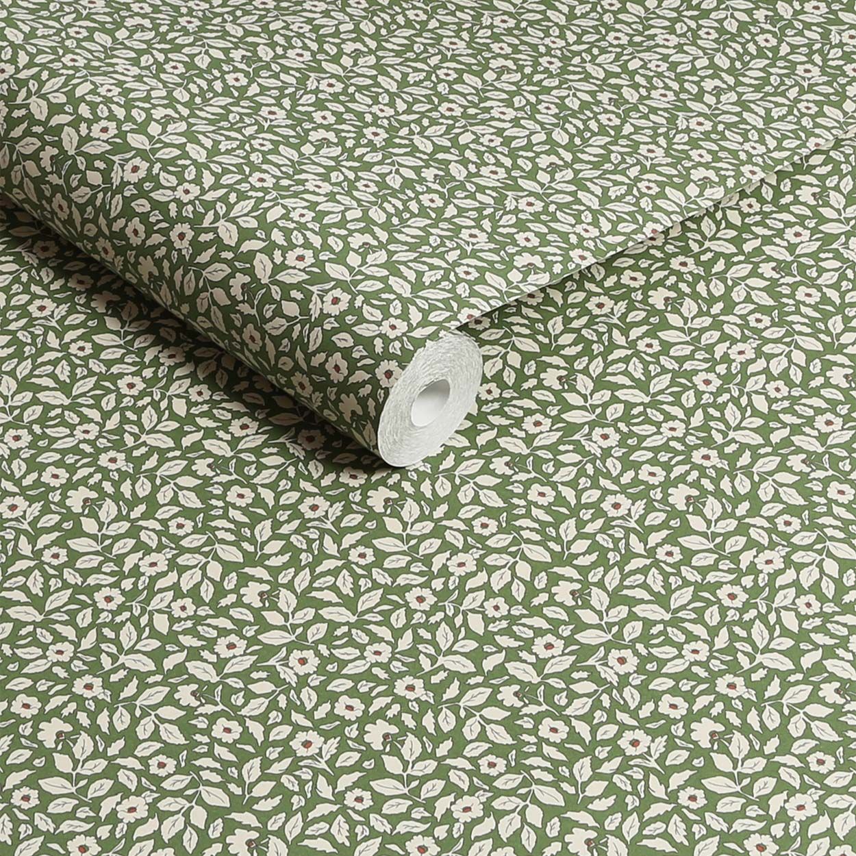 Joules Ditsy Floral Print Green Wallpaper