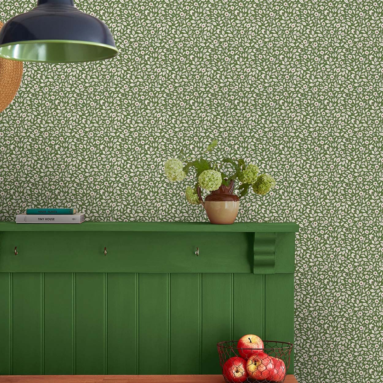 Joules Ditsy Floral Print Green Wallpaper
