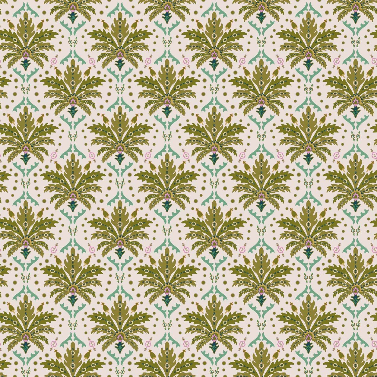 Joules Palm Geo Print Cream/Multi Wallpaper