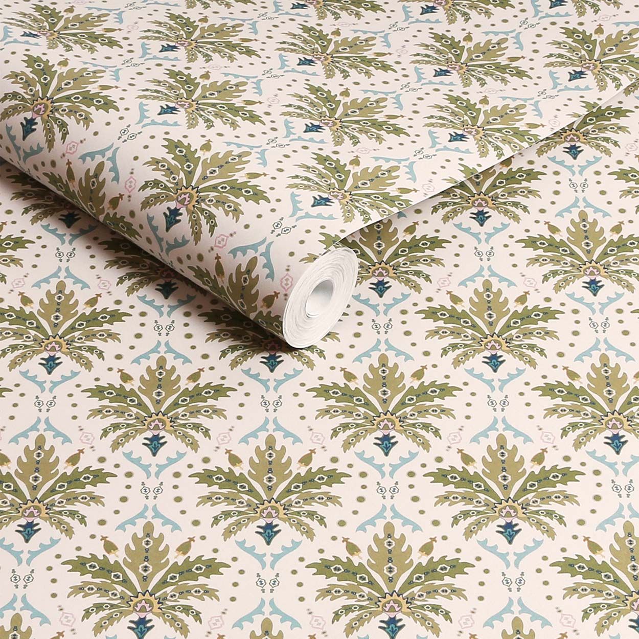 Joules Palm Geo Print Cream/Multi Wallpaper