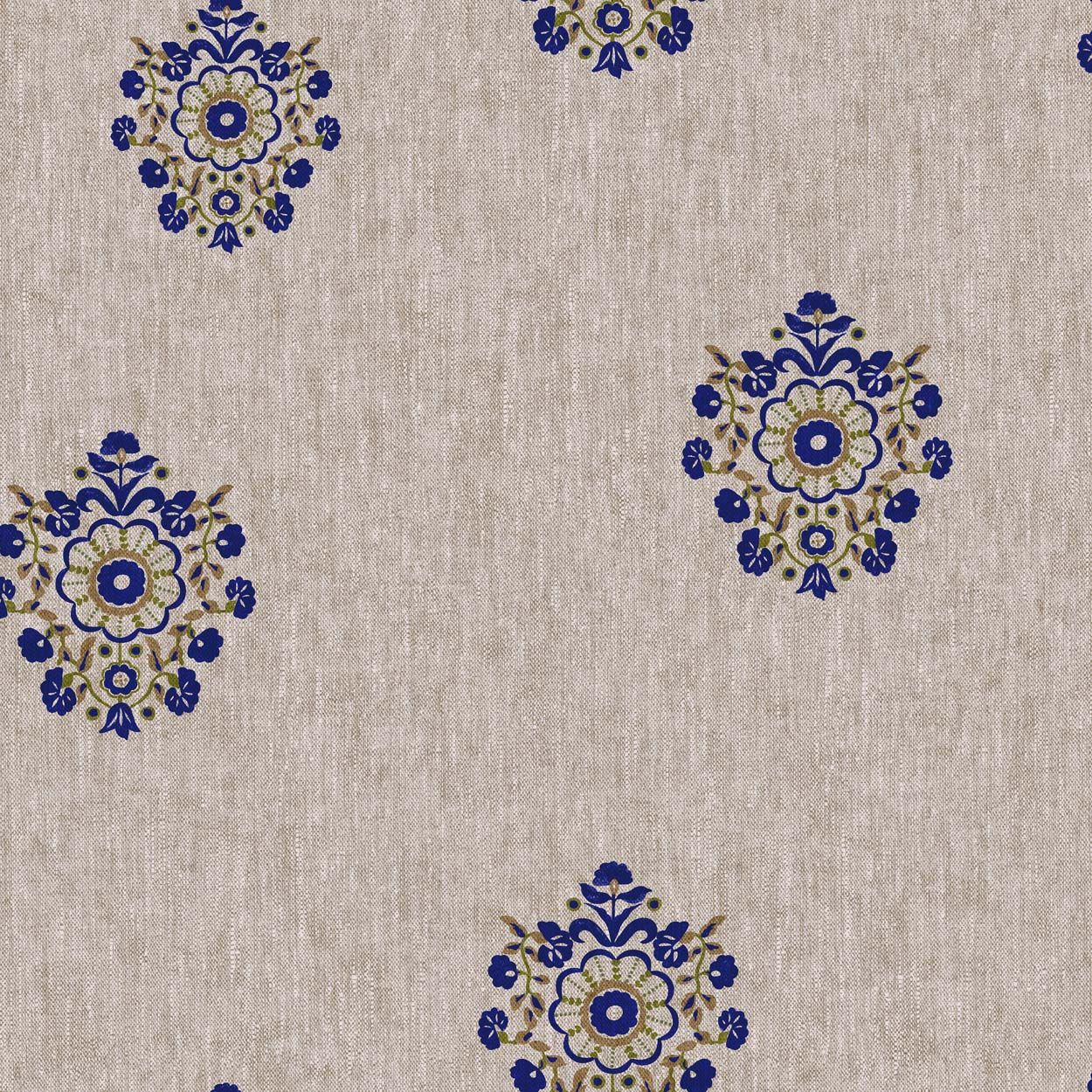 Joules Grove Motif Print Linen/Blue Wallpaper