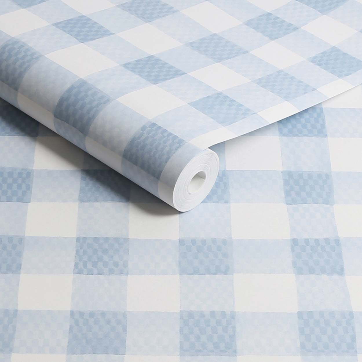 Cath Kidston Painted Gingham Blue Wallpaper