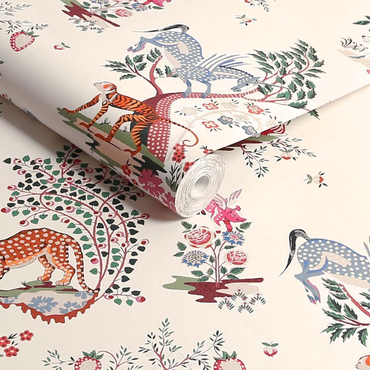 Cath Kidston Painted Kingdom Natural Wallpaper