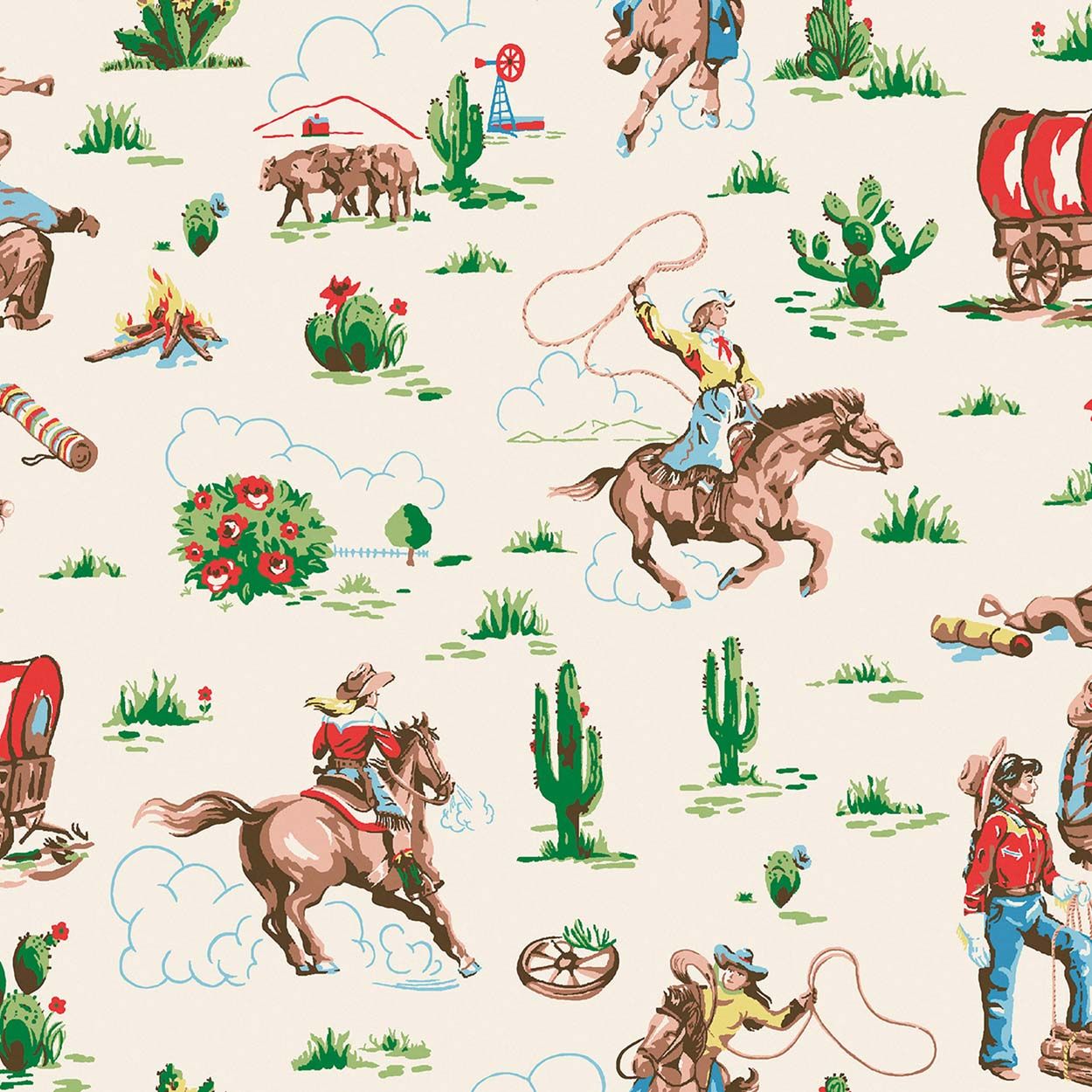 Cath Kidston Cowgirls Multi Wallpaper