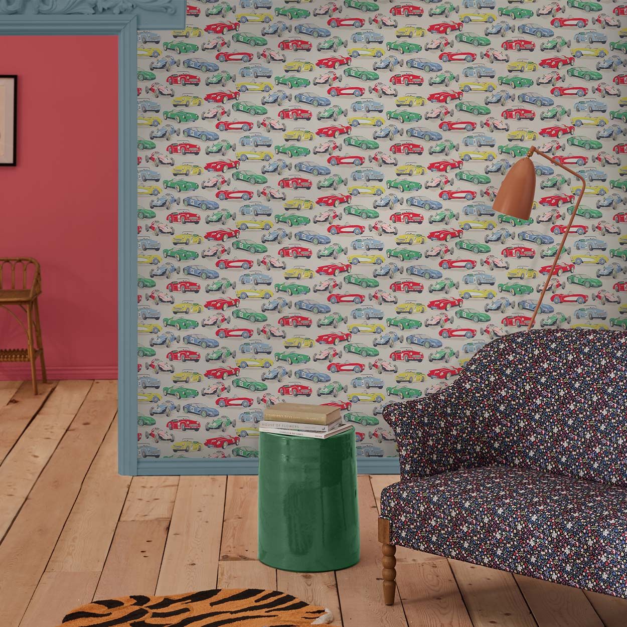 Cath Kidston Vintage Cars Multi Wallpaper