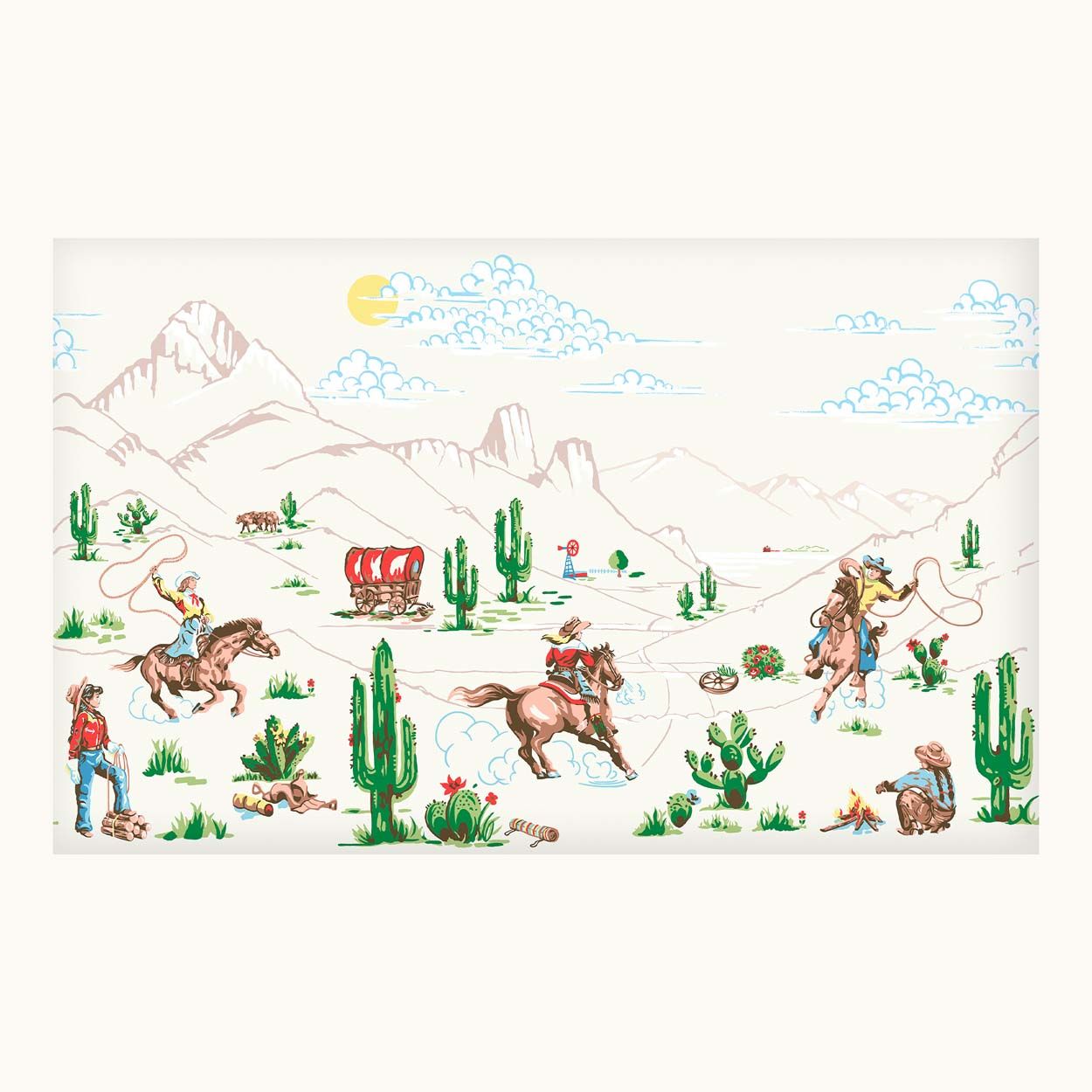 Cath Kidston Cowgirls Multi Fixed Size Mural