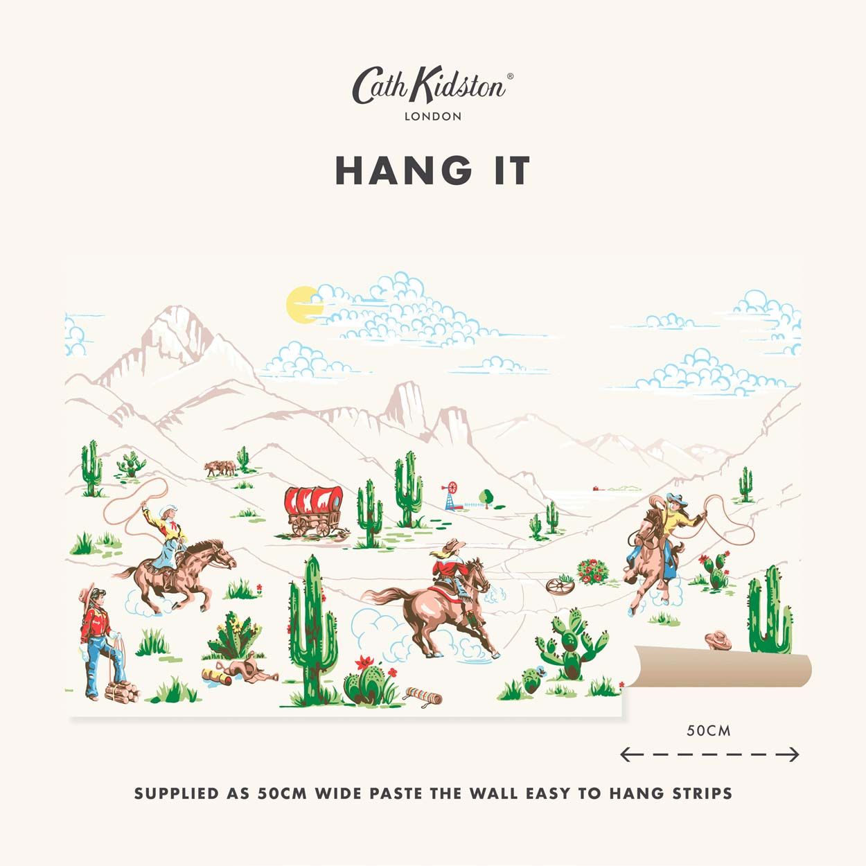 Cath Kidston Cowgirls Multi Fixed Size Mural