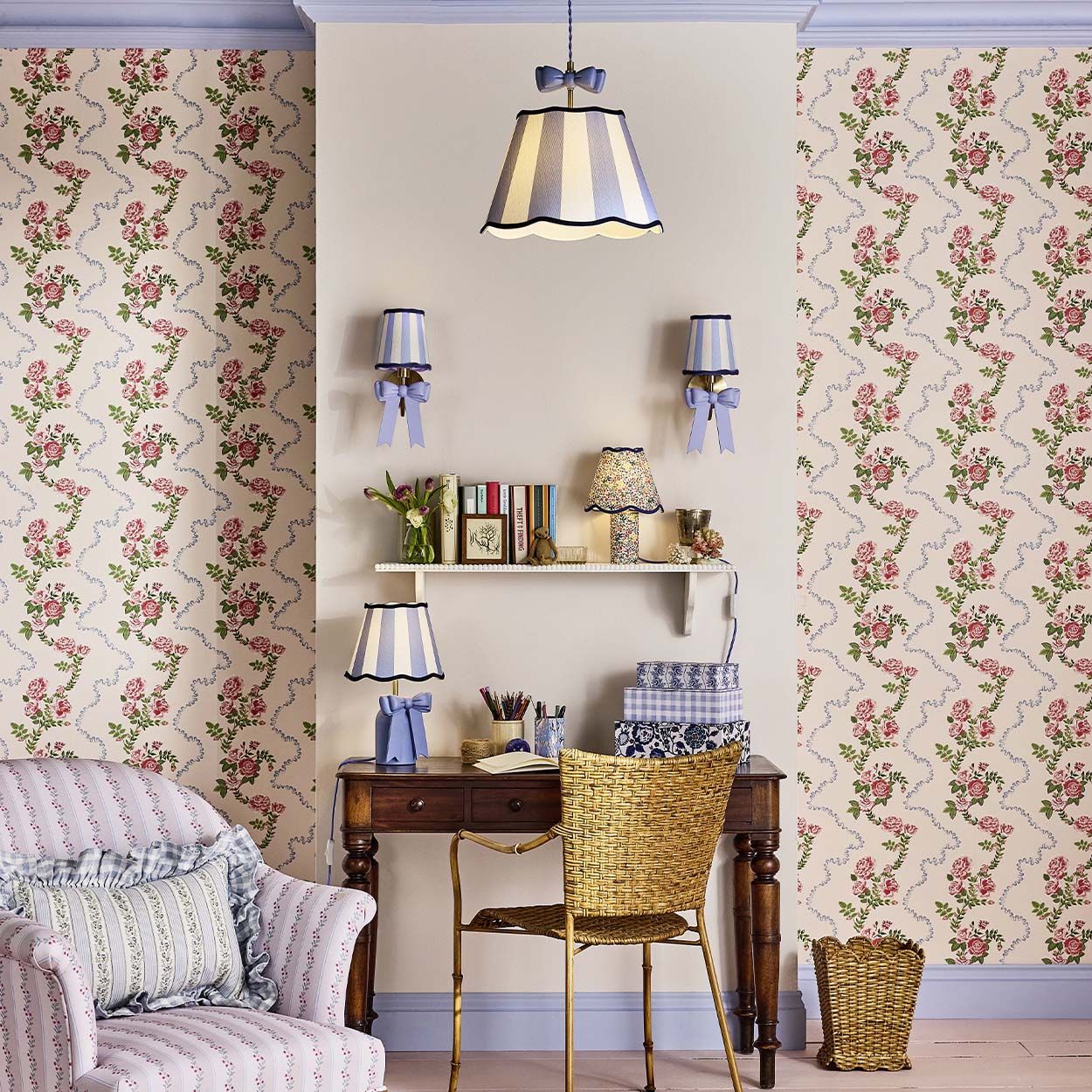 Cath Kidston Rose Flutter Pink Wallpaper
