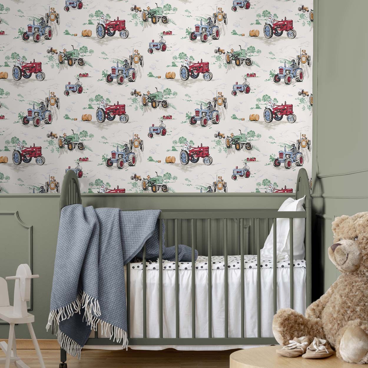 Cath Kidston Tractor Multi Wallpaper