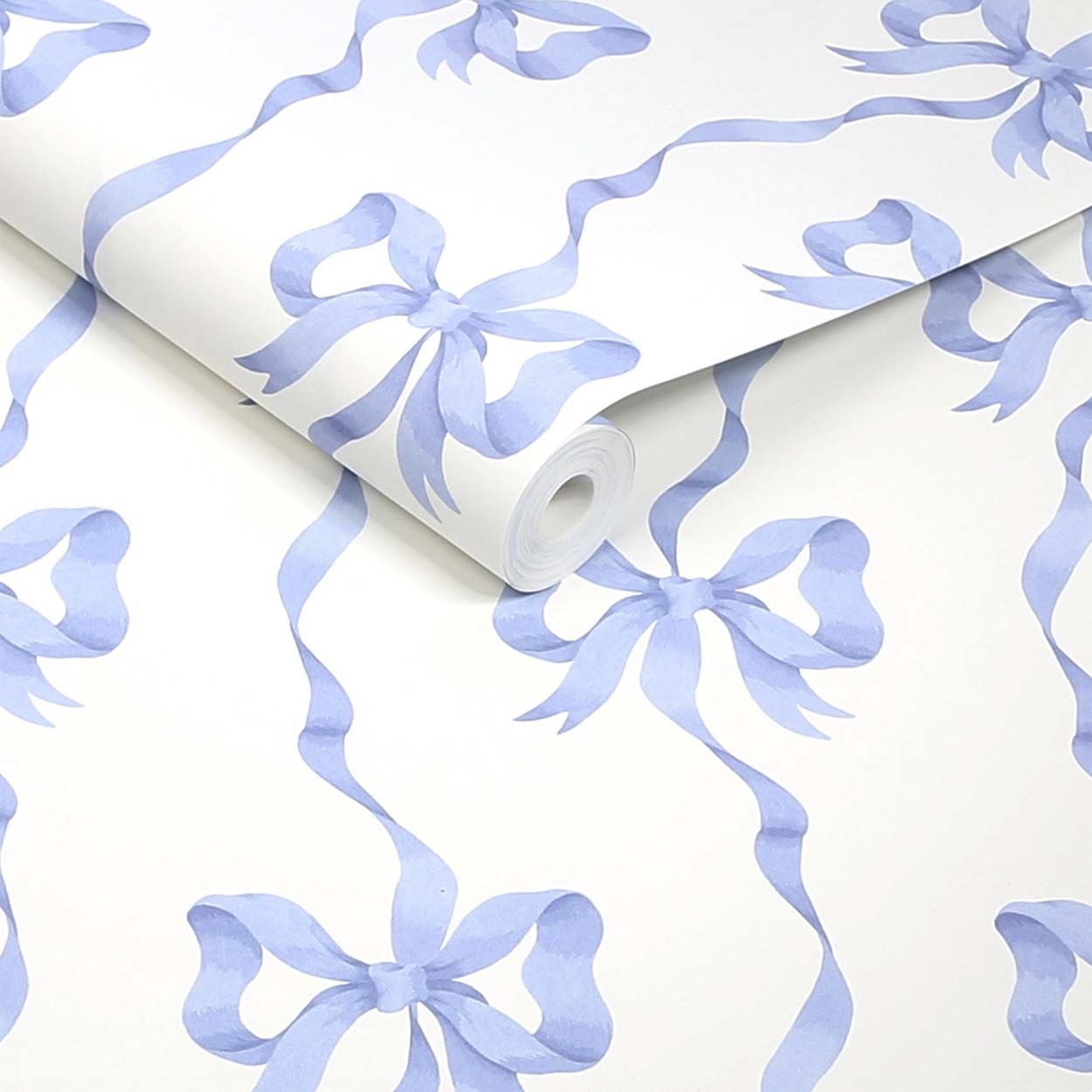 Cath Kidston Ribbon Bow Blue Wallpaper