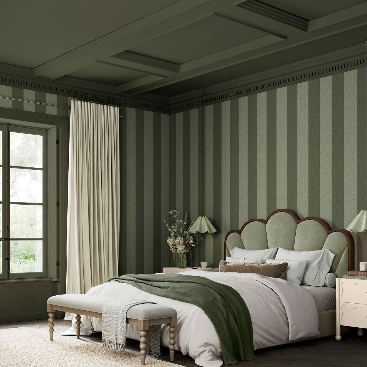 Superfresco Easy Regent Stripe Forest Wallpaper