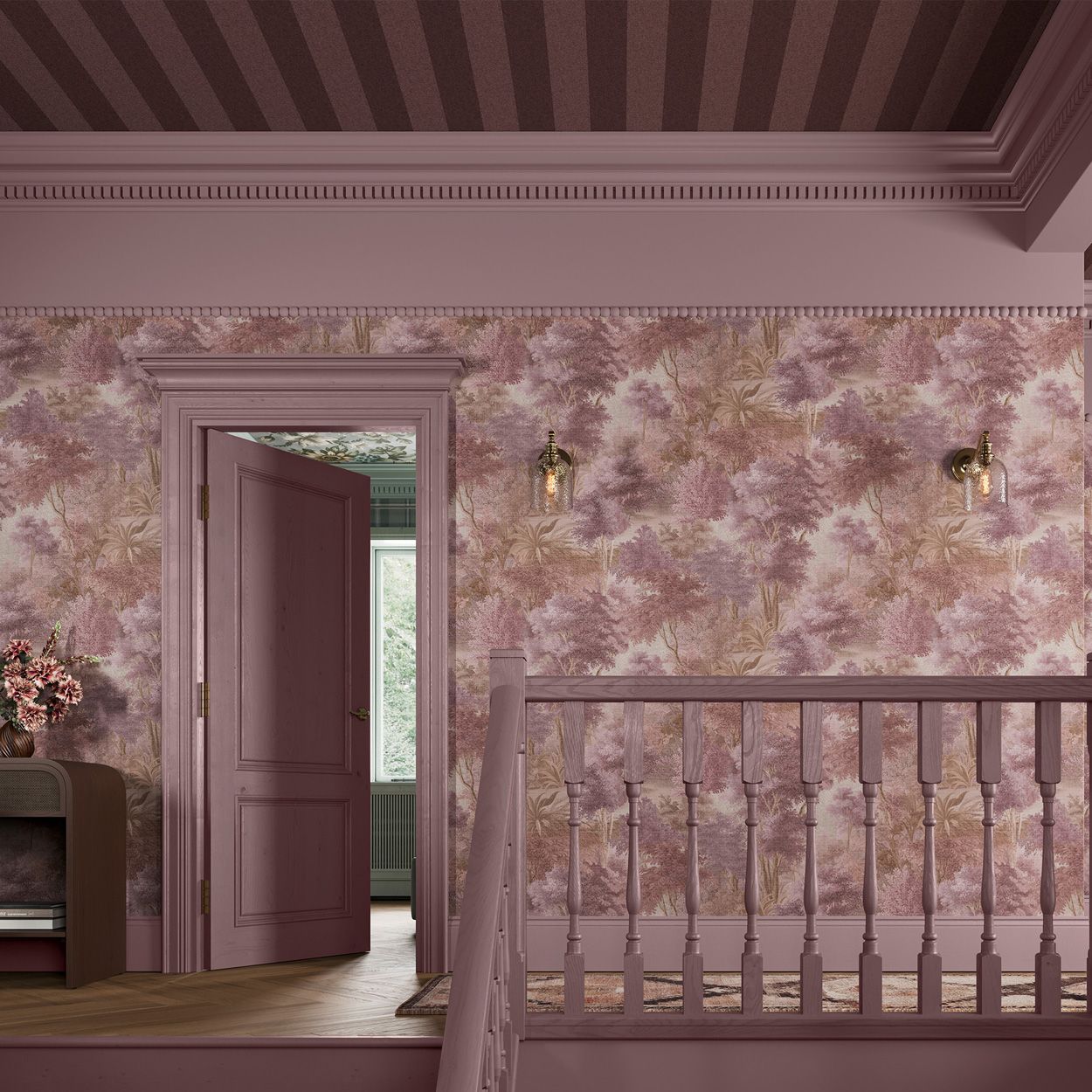 Superfresco Easy Regent Stripe Thistle Wallpaper