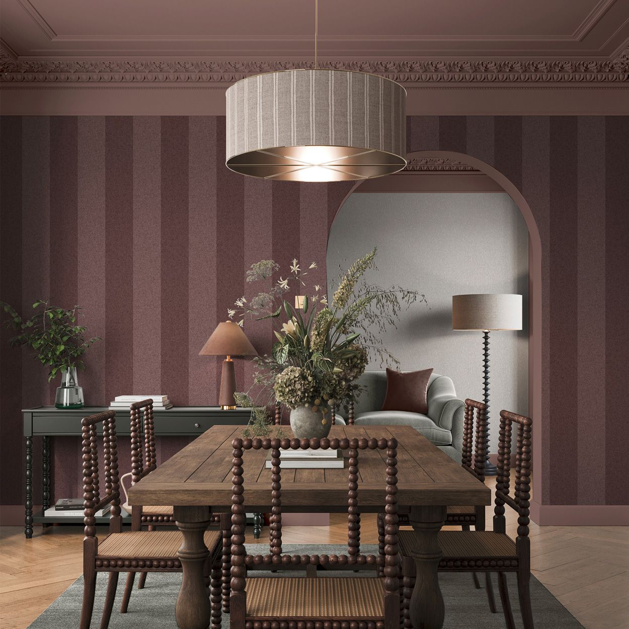 Superfresco Easy Regent Stripe Thistle Wallpaper