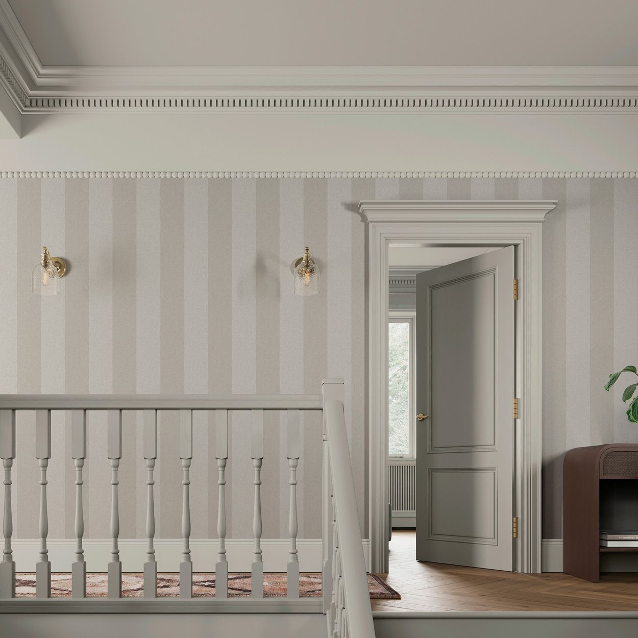 Superfresco Easy Regent Stripe Stone Wallpaper