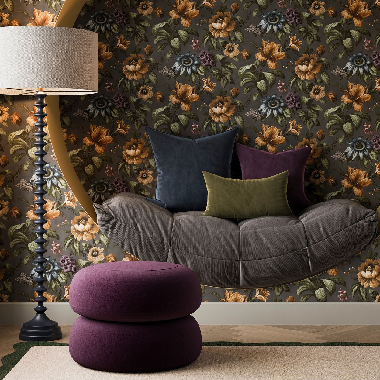 Superfresco Easy Gardenia Charcoal Wallpaper