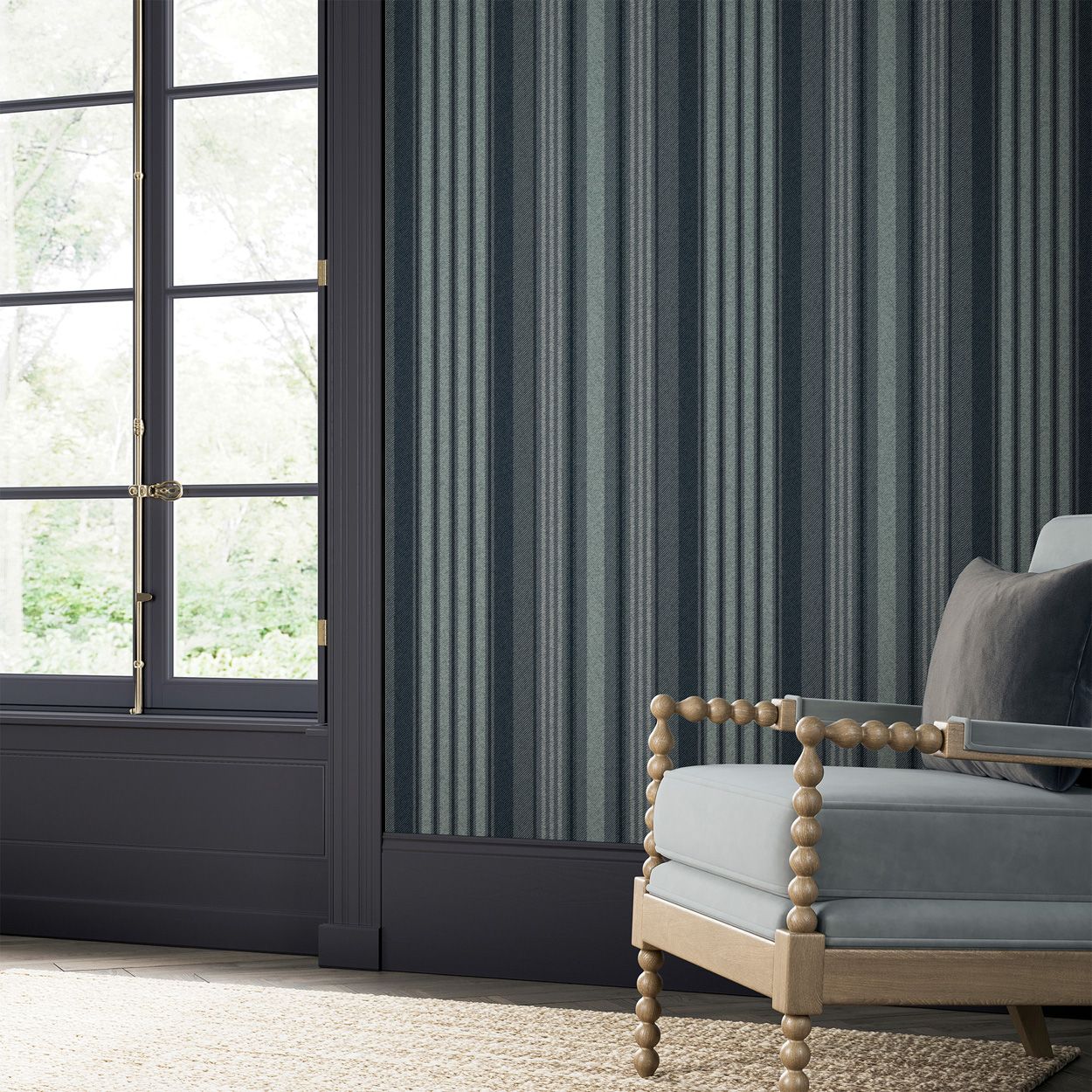 Superfresco Easy Loom Stripe Archival Blue Wpaper