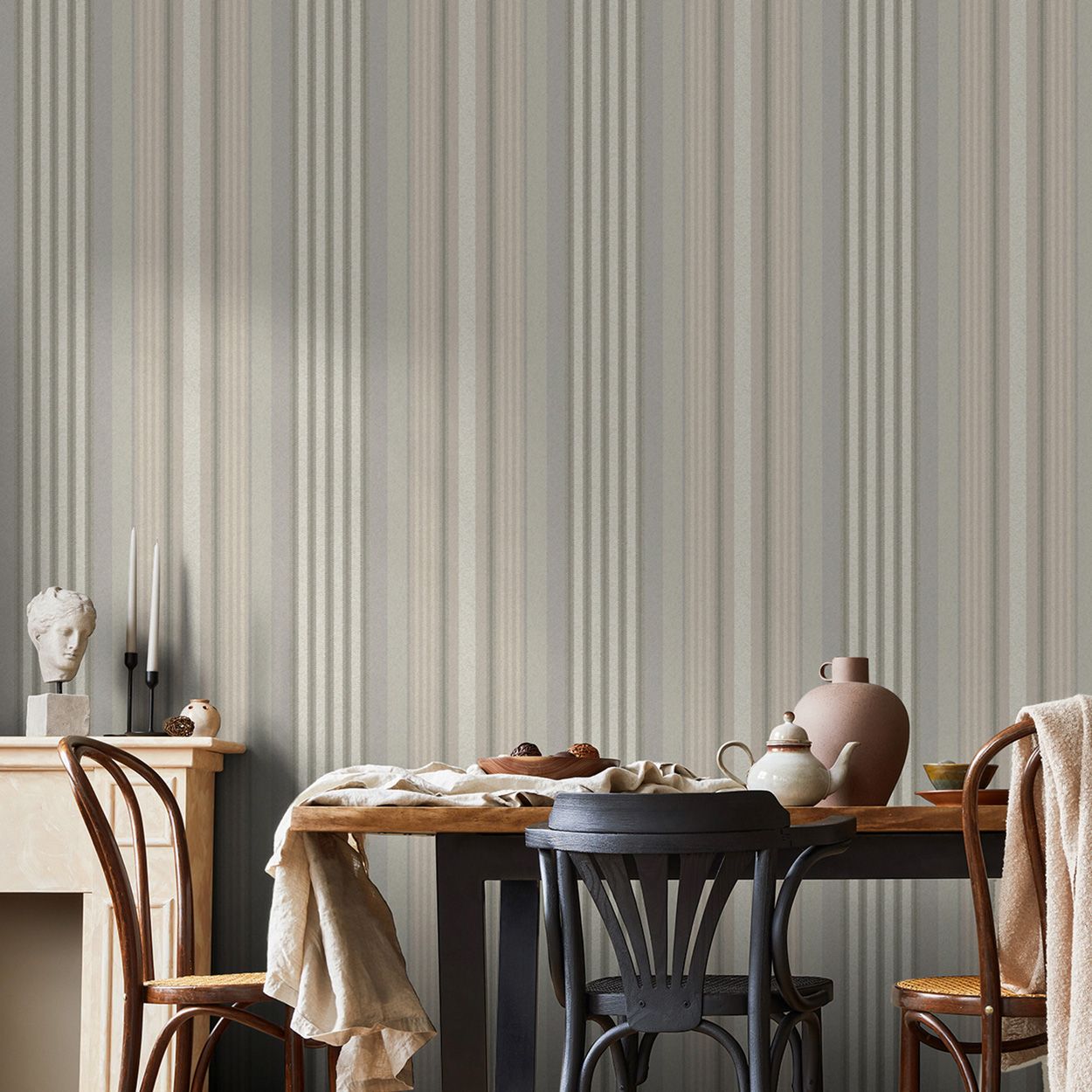 Superfresco Easy Loom Stripe Stone Wallpaper