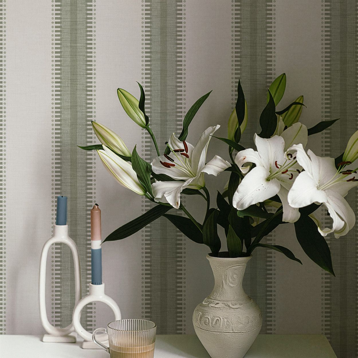 Superfresco Easy Sonnet Stripe Sage Wallpaper