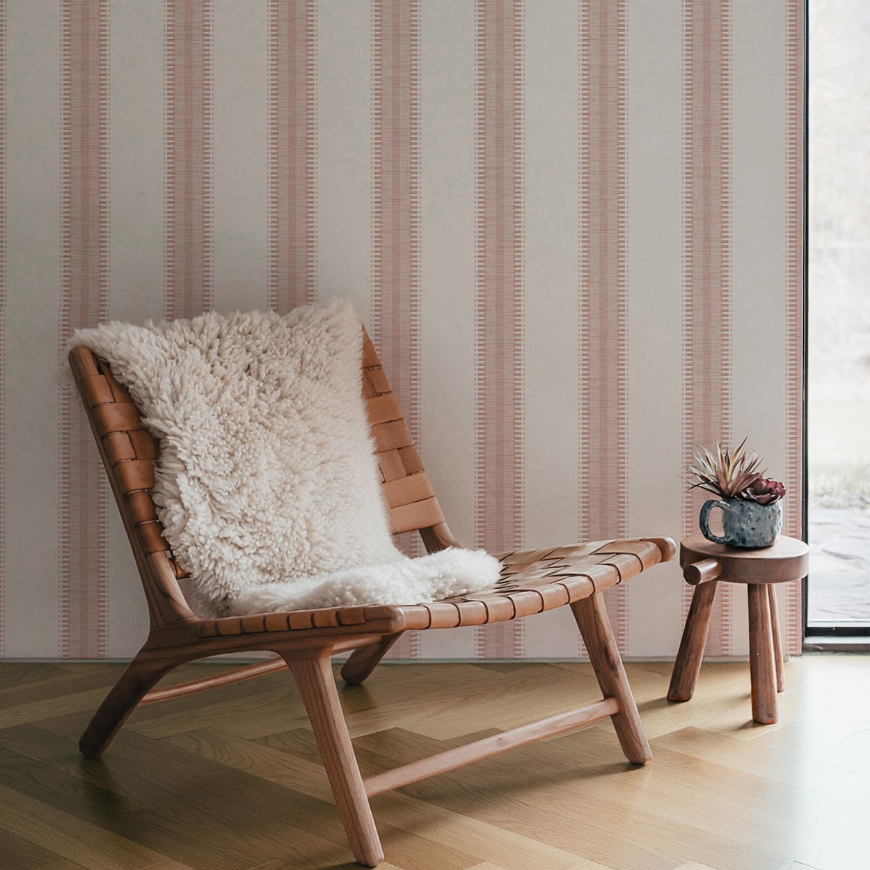 Superfresco Easy Sonnet Stripe Pink Wallpaper