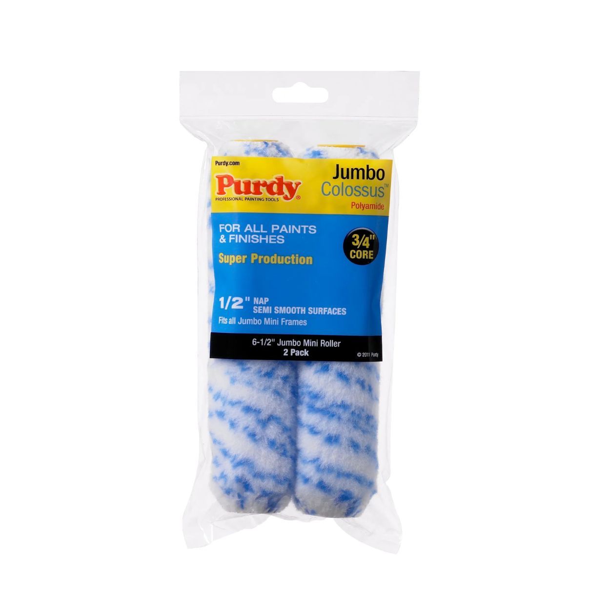 Purdy Colossus Jumbo Mini Roller Cover 6-1/2 x 1/2 in. 2 count