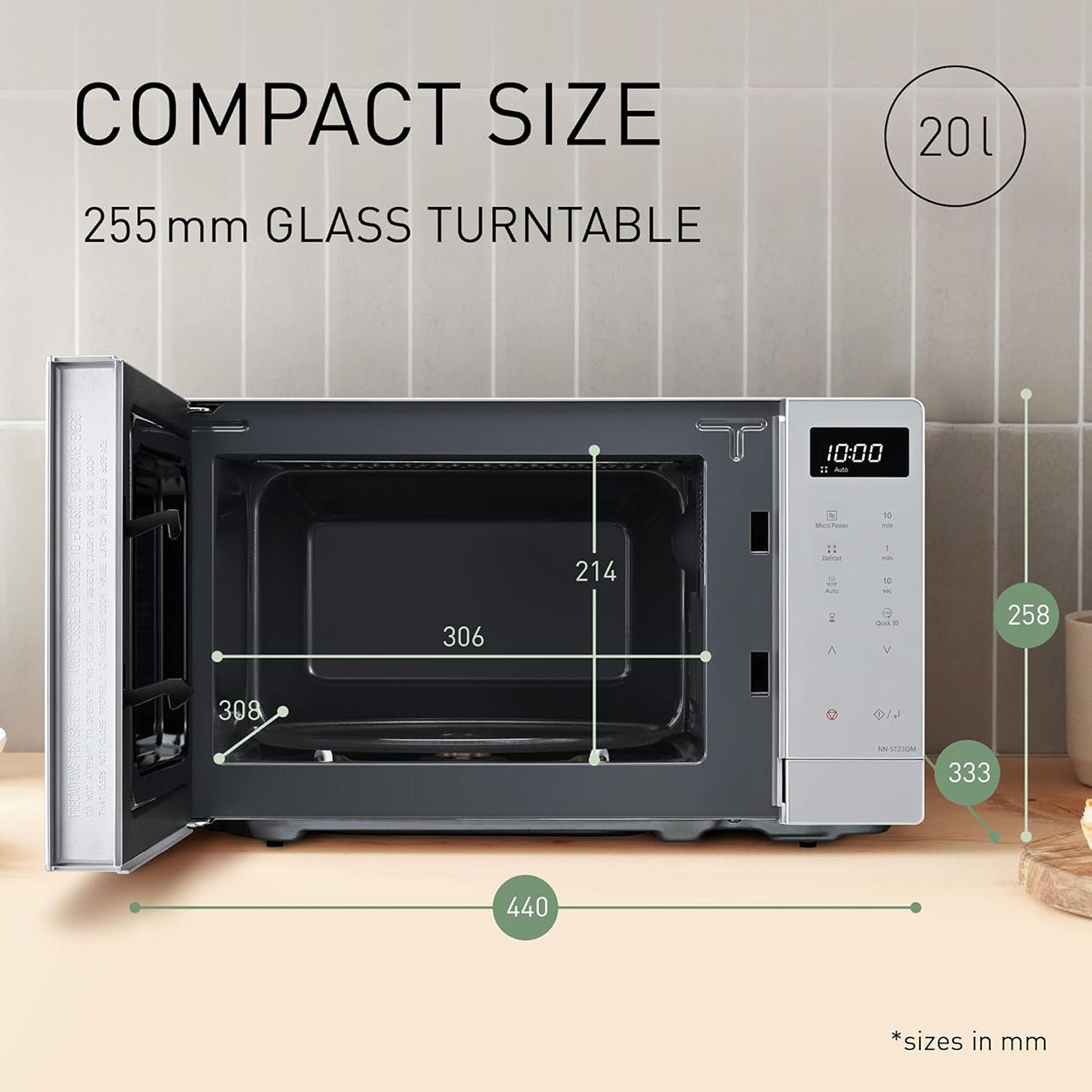Panasonic Compact Solo Microwave Silver