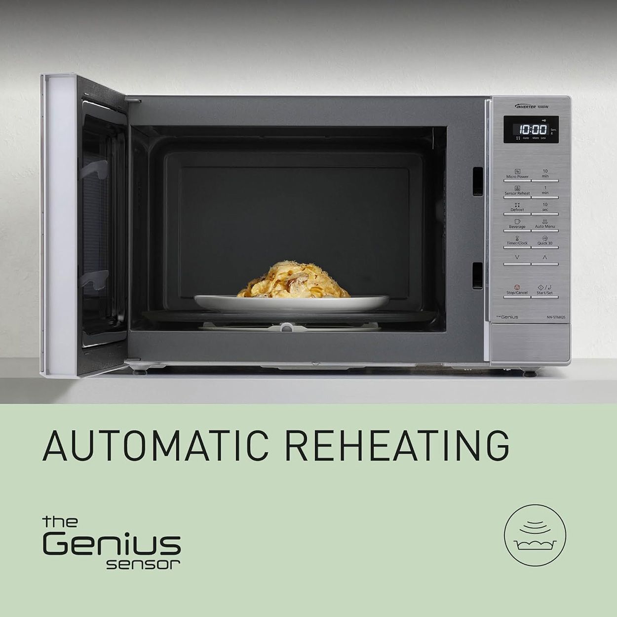Panasonic 32L 1000W Solo Inverter Microwave Silver