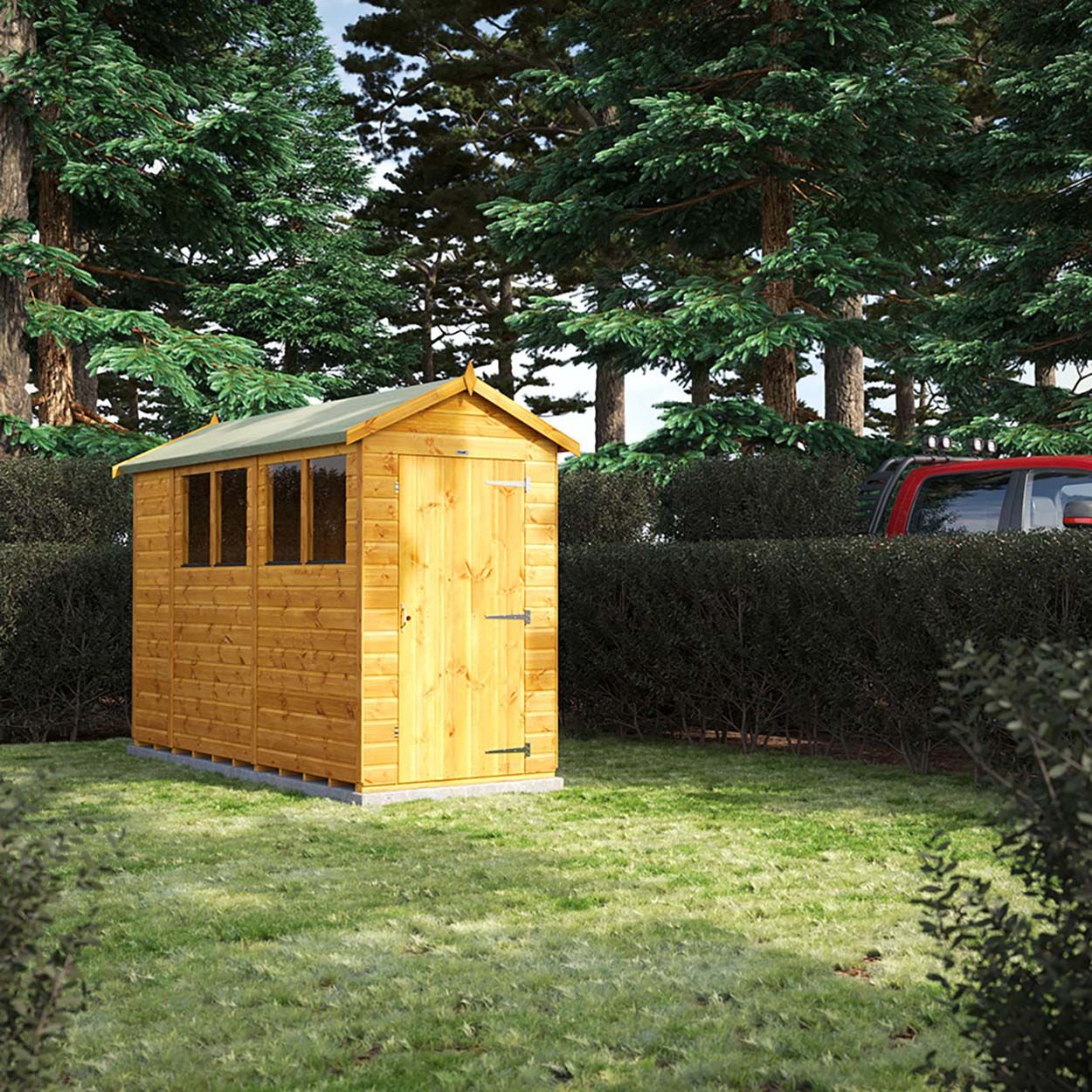 Powersheds Apex Garden Shed - 10ft x 4ft