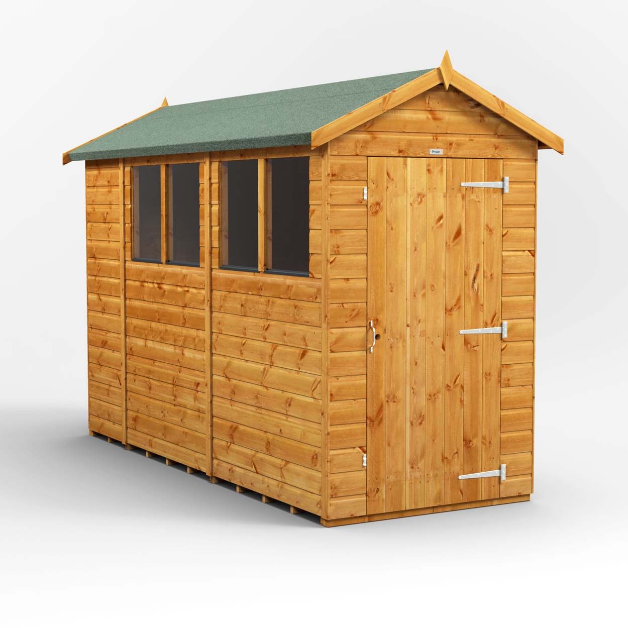 Powersheds Apex Garden Shed - 10ft x 4ft